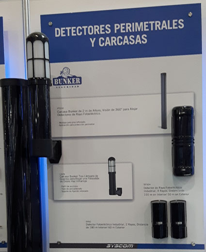 EXPO SEGURIDAD 2016: las columnas perimetrales para las barreras infrarrojas TAKEX y OPTEX de BUNKER SEGURIDAD